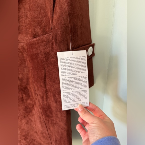 Chadwick’s Genuine Suede Coat Brown Leather Vintage Inspired Size 8 Petite NWT - Picture 6 of 10